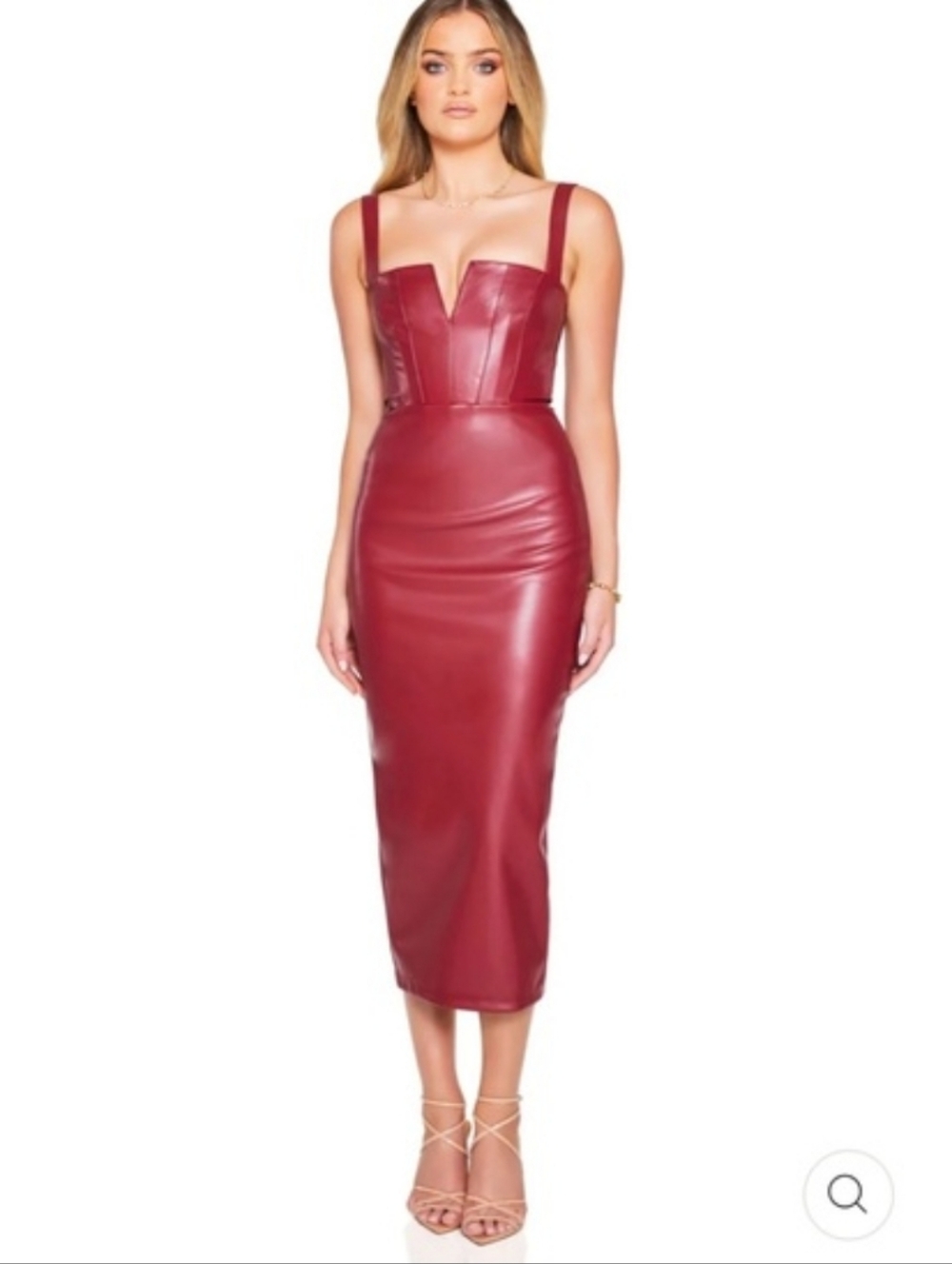 NOOKIE LEONA MIDI DRESS - WINE Spandex - XS NWT